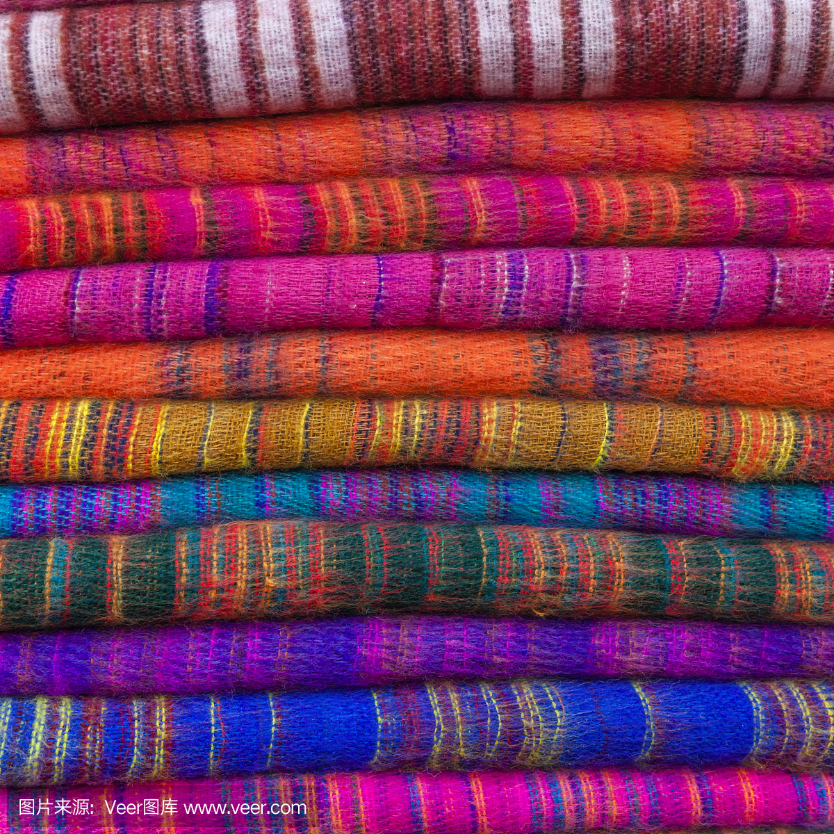 尼泊尔加德满都,彩色的羊绒披肩